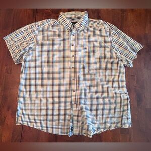 Ariat Pro Series Men's Blue Plaid Button Down Shirt XXXL